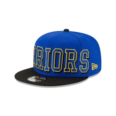 Blue Golden State Warriors Hat - New Era NBA Block Font 9FIFTY Snapback Caps USA4362850